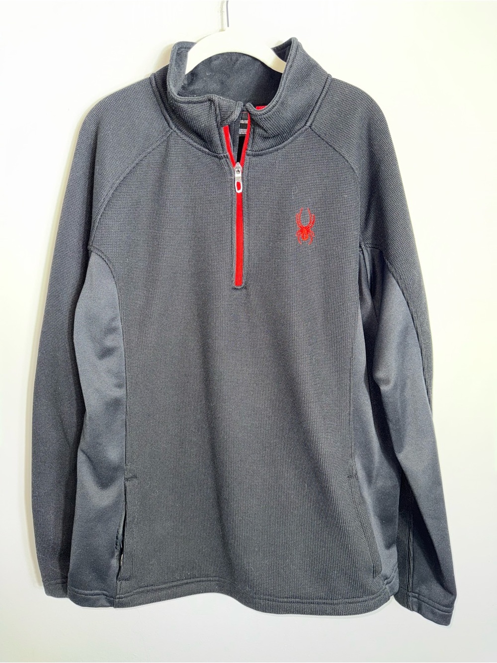 Spyder Men's 1/4 Zip Fleece Pullover-Black-Size XL